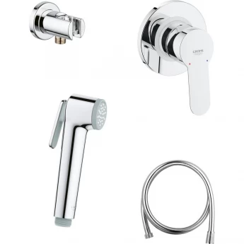 Готовый комплект для гигиенического душа GROHE BAUEDGE: встраиваемый смеситель, гигиенический душ со шлангом и держателем, хром