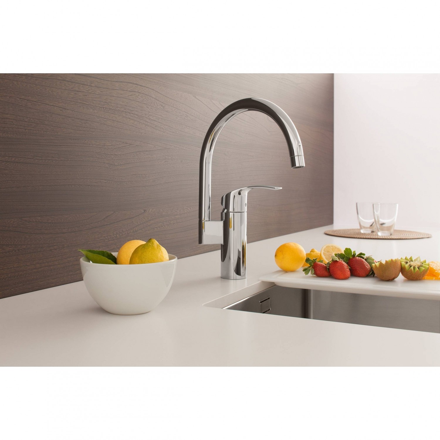 Смеситель для кухни grohe eurosmart new с высоким изливом хром 33202002 сборка