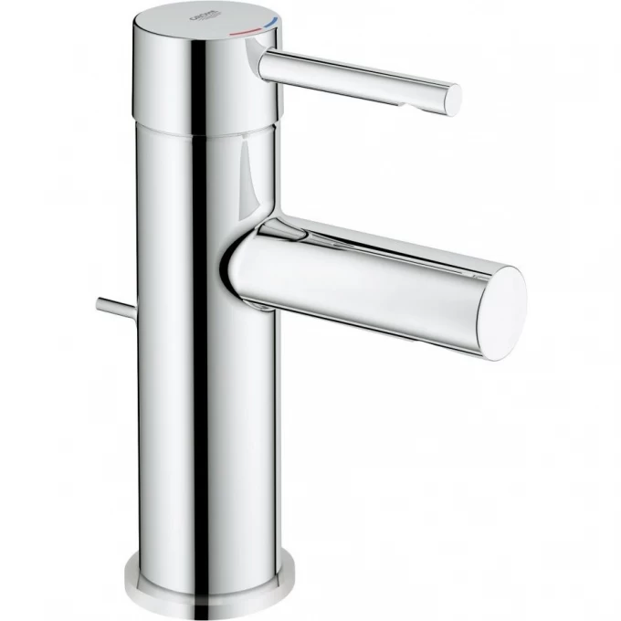 Смеситель для раковины GROHE ESSENCE+ с донным клапаном и низким изливом, хром 32898001 Смеситель для раковины GROHE ESSENCE+ с донным клапаном и низким изливом, хром 32898001