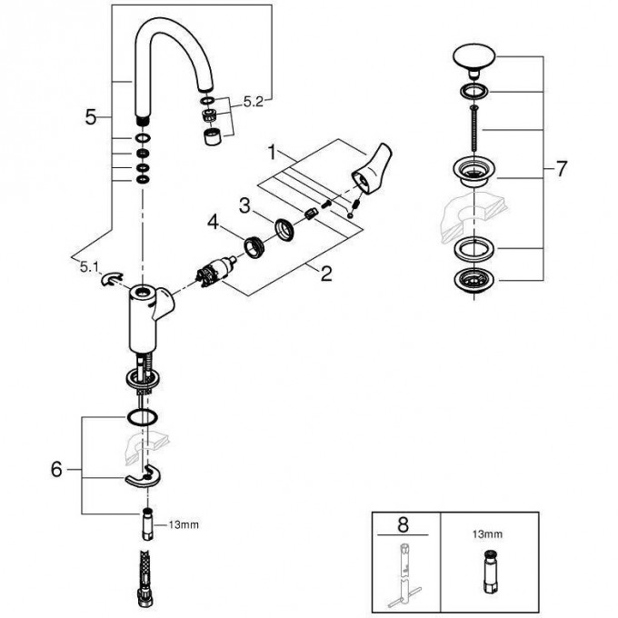 Донный клапан grohe