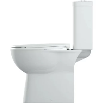 Унитаз напольный безободковый GROHE BAU CERAMIC со смывным бачком и сиденьем с микролифтом (выпуск в пол), альпин-белый