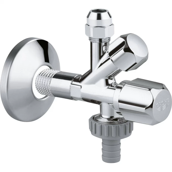 Вентиль угловой GROHE комбинированный 1/2″-3/8″ для подключения смесителей, хром 22035000